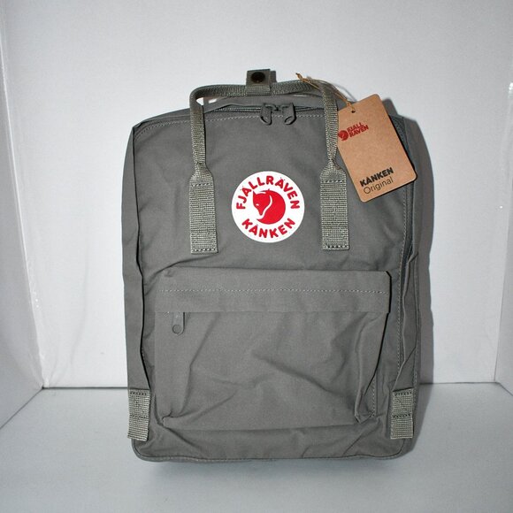 Fjallraven Patch Logo Kanken Water-Resistant Cotton Con Backpack in Fog #F23510
